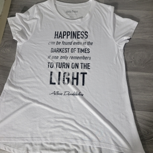 Harry Potter‎ White Crew Neck Shirt Size XXL Happiness Can Be Found Short Sleeve - Picture 7 of 8